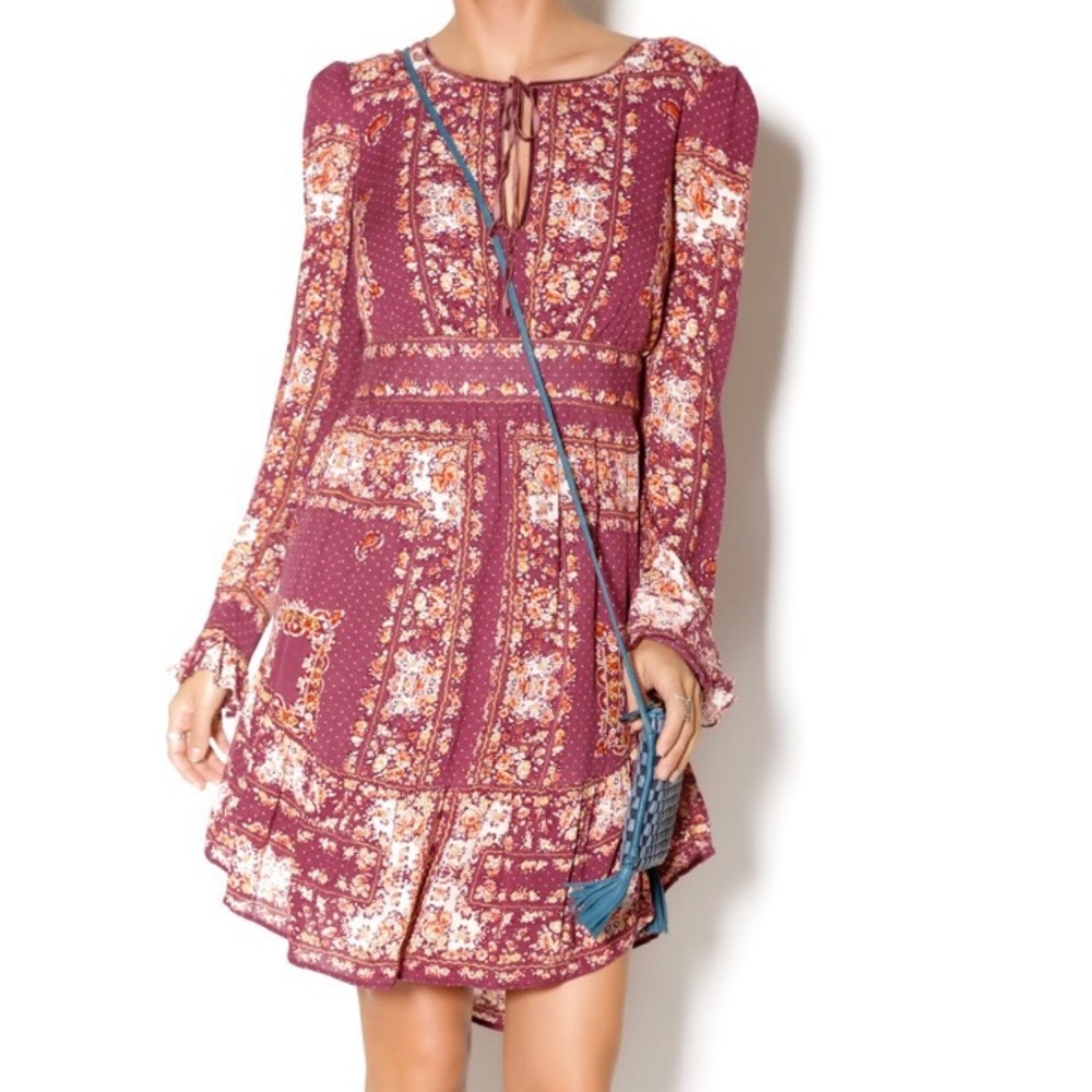 NWOT Free People Floral Long Sleeve Dress